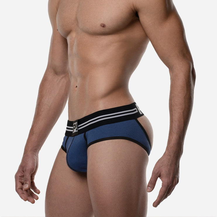PUMP! Round 2 Blue Backless Brief jockstrap sexy jockbrief www.egoistunderwear.com Egoist Chicago