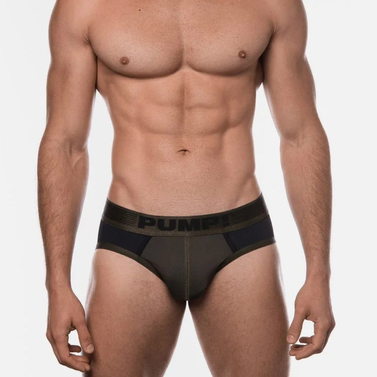 PUMP! Military Ribbed brief army green