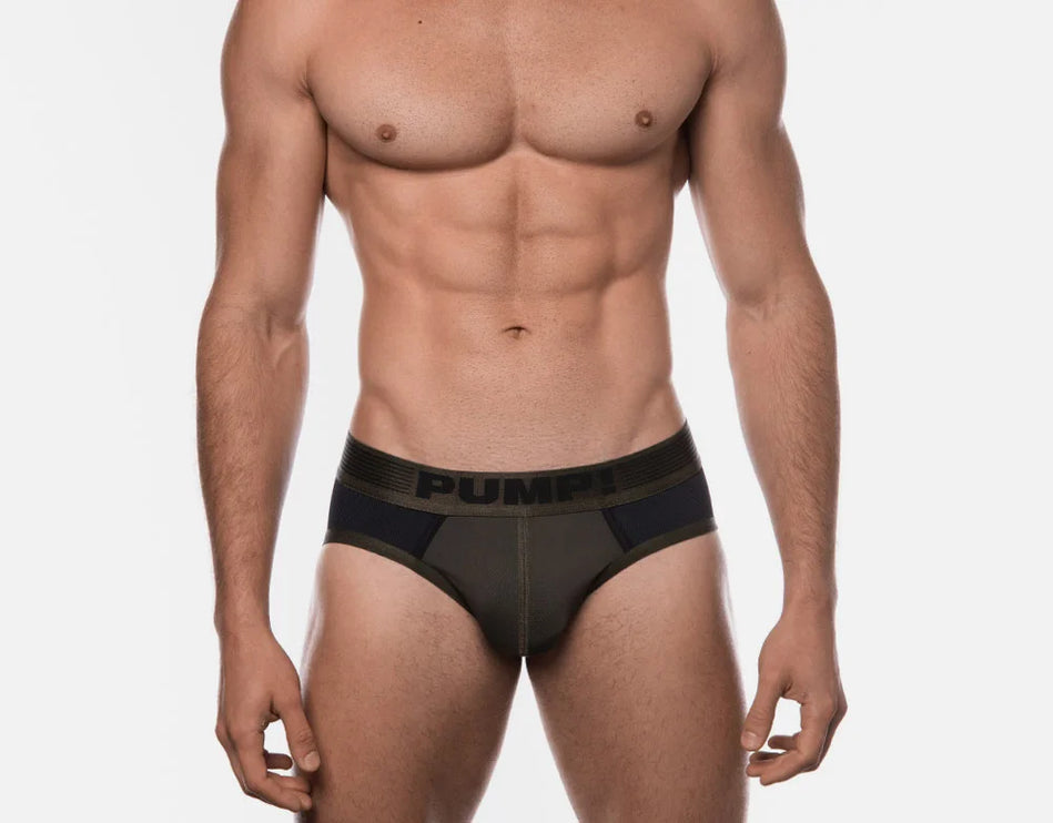 PUMP! Military Ribbed brief army green