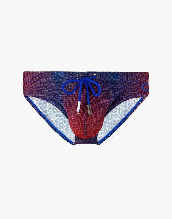 2eros V10 Pixelpop Swim Brief - Navy/Red