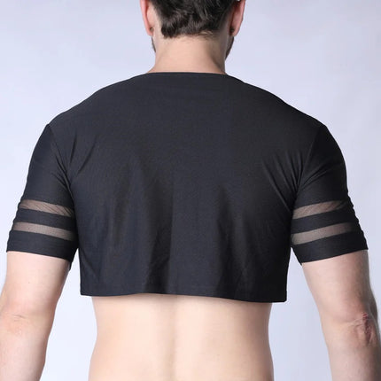 Timoteo Pride Mesh Crop Top - Black