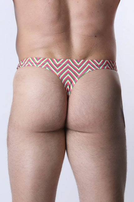 Vaux Pulse Swim Thong - Zig Zag Orange/Green