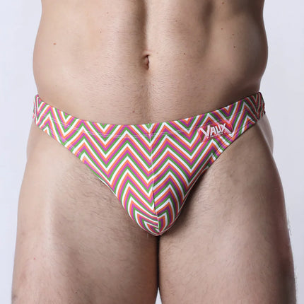 Vaux Pulse Swim Thong - Zig Zag Orange/Green