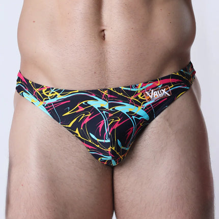 Vaux Pulse Swim Thong - Black Multi Splatter