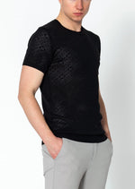 RNT23 Geometric crochet t-shirt black