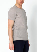 RNT23 Geometric crochet t-shirt grey