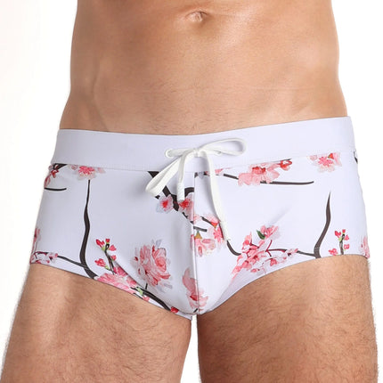 Skull & Bones Cherry Blossom swim trunk white