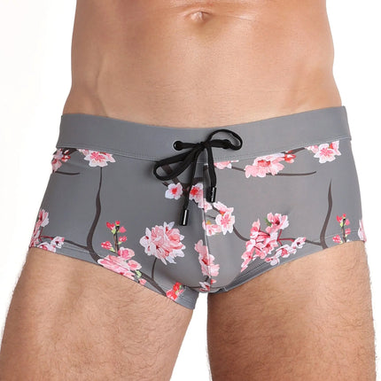 Skull & Bones Cherry Blossom swim trunk grey