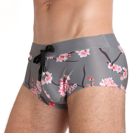 Skull & Bones Cherry Blossom swim trunk grey