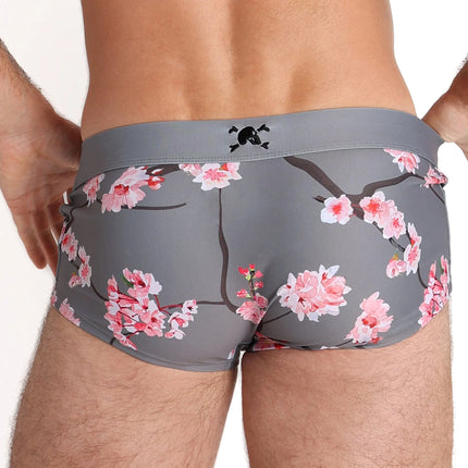 Skull & Bones Cherry Blossom swim trunk grey