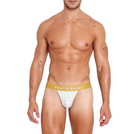 Skull & Bones Art Deco thong white