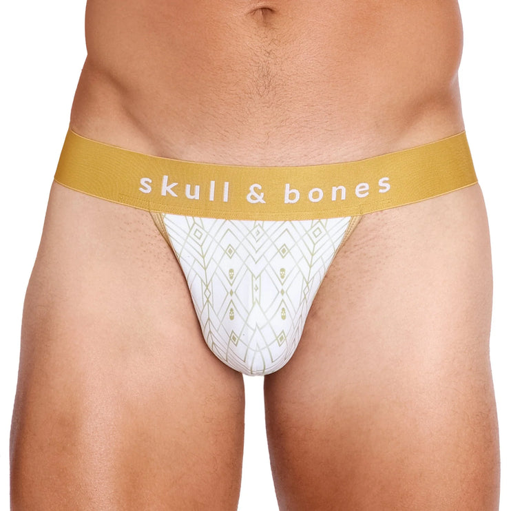Skull & Bones Art Deco thong white