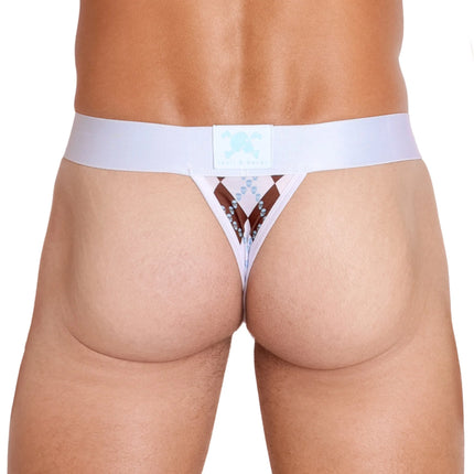 Skull & Bones Skull Argyle thong white/brown