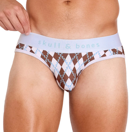 Skull & Bones Skull Argyle jockstrap white/brown