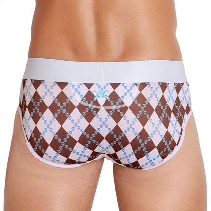 Skull & Bones Skull Argyle brief white/brown