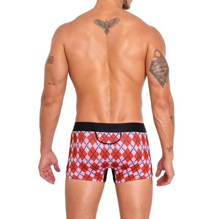 Skull & Bones Skull Argyle boxer red
