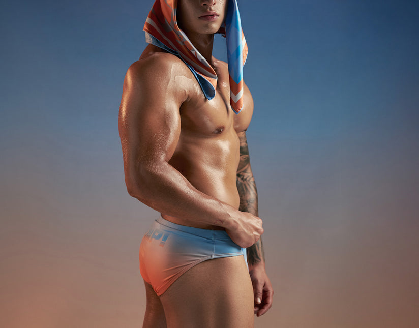 PUMP! Sundown Swim Brief - Blue/Orange