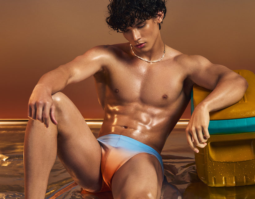 PUMP! Sundown Swim Brief - Blue/Orange