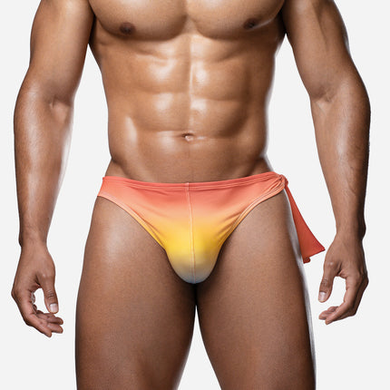 PUMP! Sunset Knotty Swim Brief - Orange/Yellow/Blue