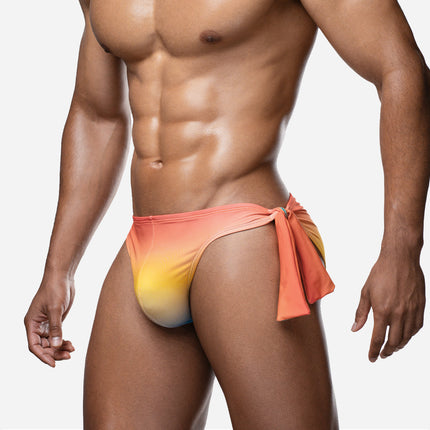 PUMP! Sunset Knotty Swim Brief - Orange/Yellow/Blue