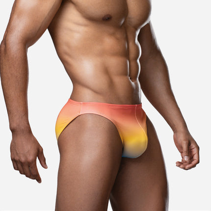 PUMP! Sunset Knotty Swim Brief - Orange/Yellow/Blue