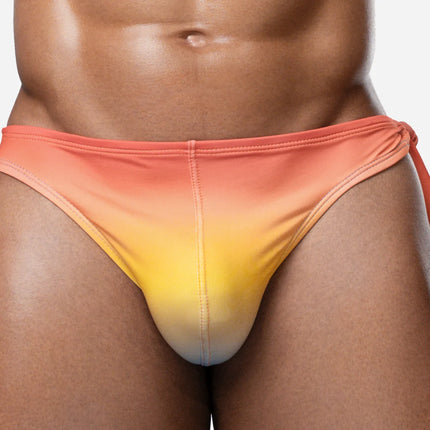 PUMP! Sunset Knotty Swim Brief - Orange/Yellow/Blue