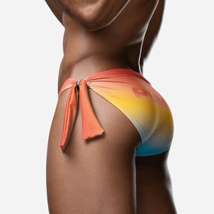 PUMP! Sunset Knotty Swim Brief - Orange/Yellow/Blue