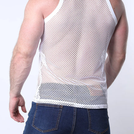 Timoteo Santorini mesh tank white