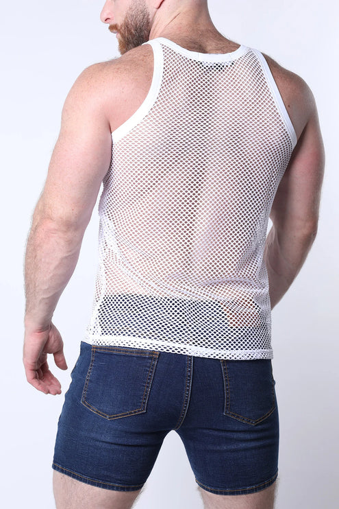 Timoteo Santorini mesh tank white