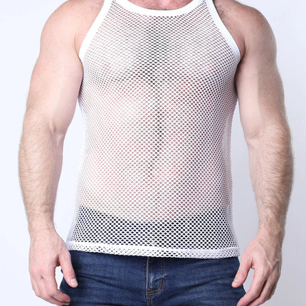 Timoteo Santorini mesh tank white