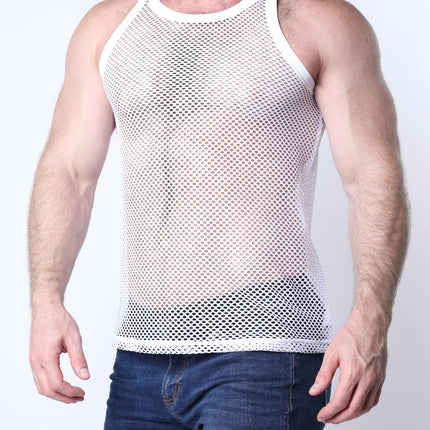 Timoteo Santorini mesh tank white