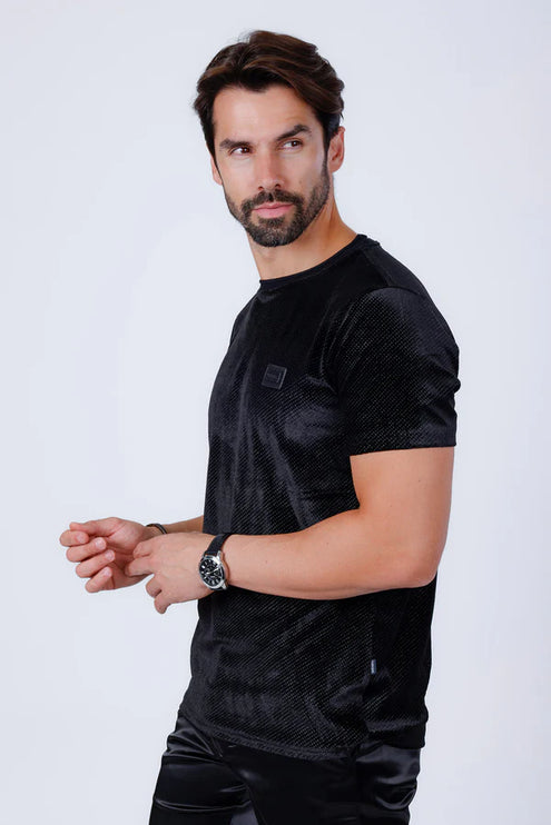 Barabas Cuddleth sparkly glittery t-shirt black/black