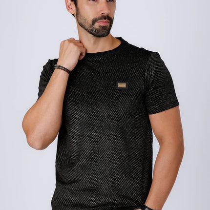 Barabas Cuddleth sparkly glittery t-shirt black/gold