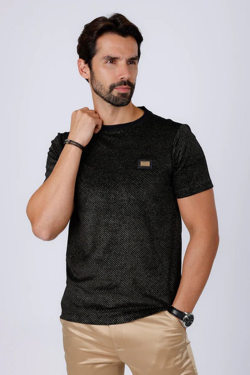 Barabas Cuddleth sparkly glittery t-shirt black/gold