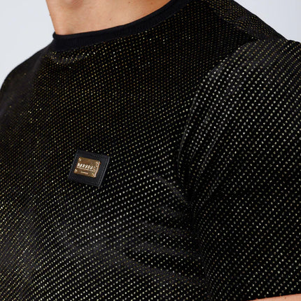 Barabas Cuddleth sparkly glittery t-shirt black/gold
