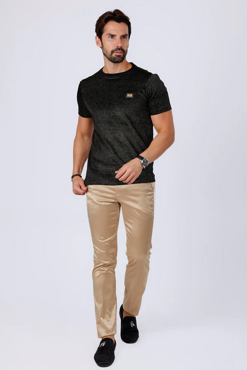 Barabas Cuddleth sparkly glittery t-shirt black/gold