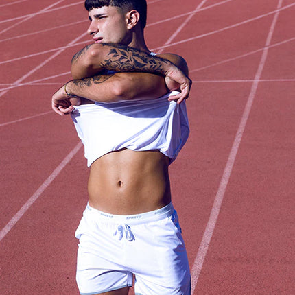 Supawear 4" inseam SPR Racer short mens sexy slim fit white Egoist Chicago www.egoistunderwear.com