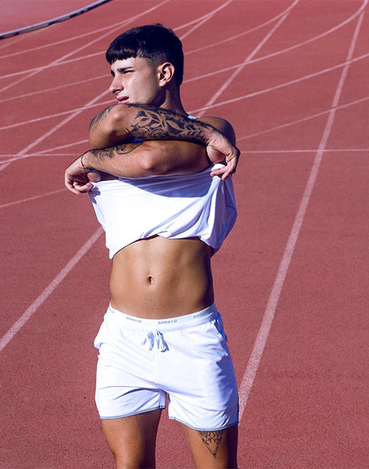 Supawear 4" inseam SPR Racer short mens sexy slim fit white Egoist Chicago www.egoistunderwear.com