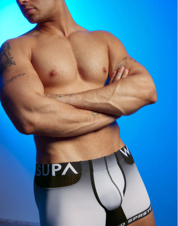 Supawear SPR Max Gradient sexy low rise trunk boxer brief black/white Egoist Chicago www.egoistunderwear.com