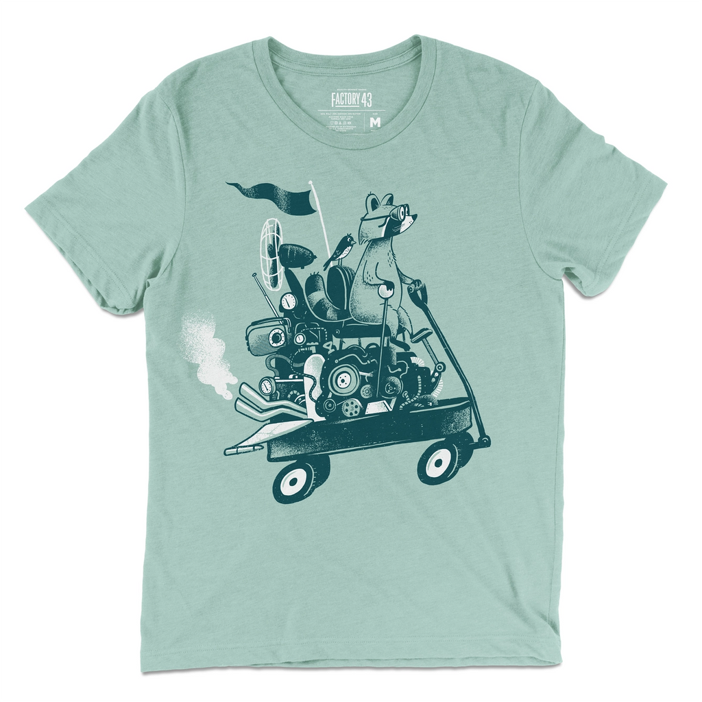 Factory 43 Wagon Ride slim fit t-shirt dusty blue