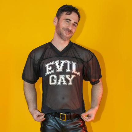 Peachy Kings Evil Gay Mesh Football Jersey - Black