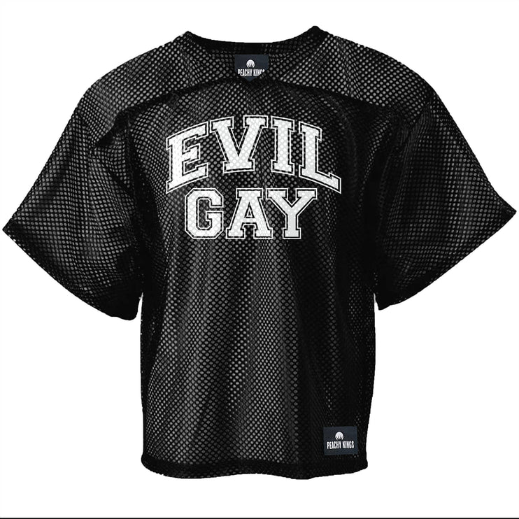 Peachy Kings Evil Gay Mesh Football Jersey - Black