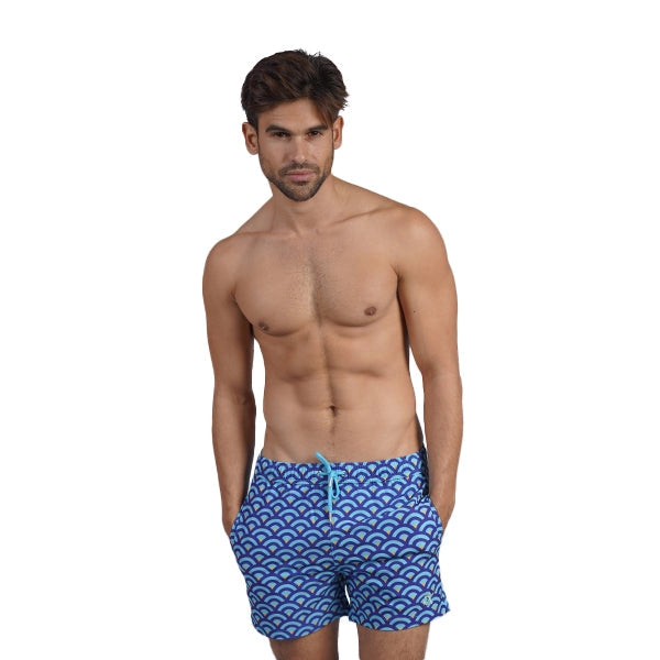 Eight X Blue Scale 4" swim shorts