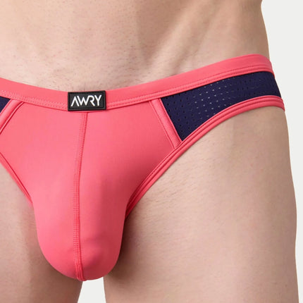 AWRY Aero Mesh Bikini Brief - Pink/Navy