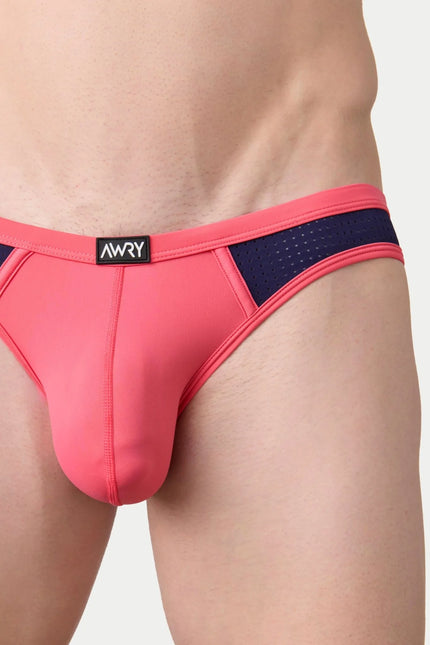 AWRY Aero Mesh Bikini Brief - Pink/Navy