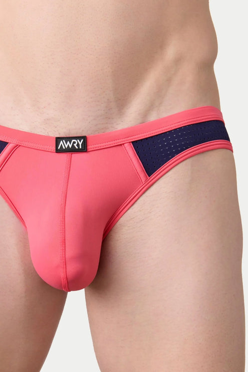 AWRY Aero Mesh Bikini Brief - Pink/Navy