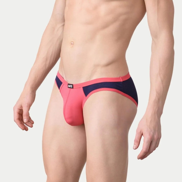 AWRY Aero Mesh Bikini Brief - Pink/Navy