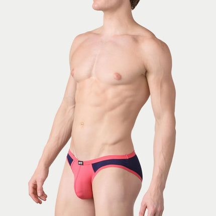 AWRY Aero Mesh Bikini Brief - Pink/Navy