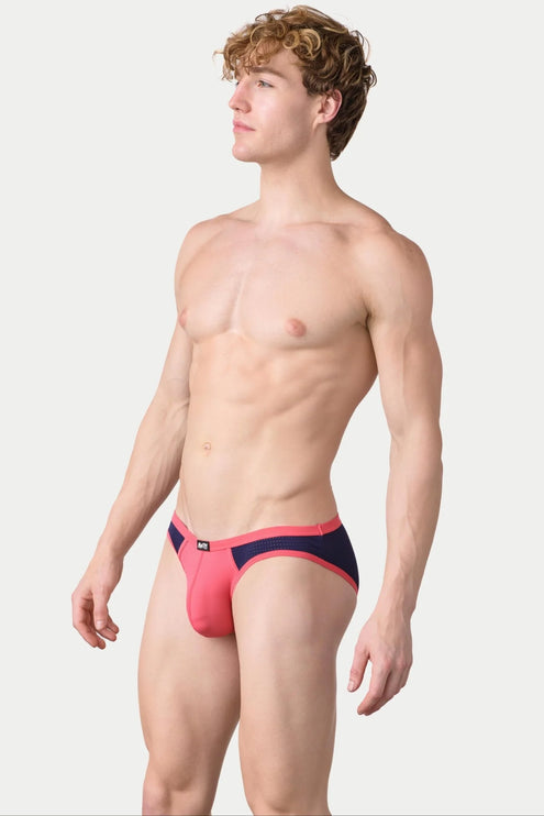 AWRY Aero Mesh Bikini Brief - Pink/Navy