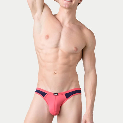 AWRY Aero Mesh Bikini Brief - Pink/Navy